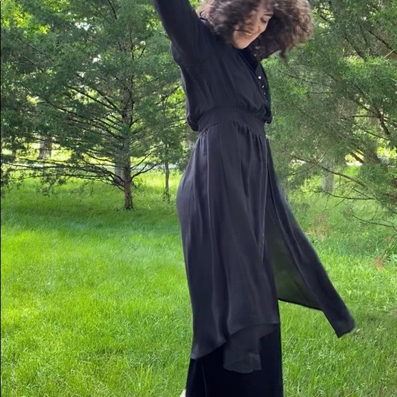 ❌SOLD❌DON’T BUY🚫City Chic Black Witchy Goth Button Down Duster Peignoir, Coverup - Picture 2 of 4
